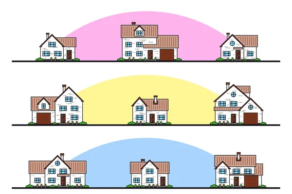 Conjunto de casas — Archivo Imágenes Vectoriales