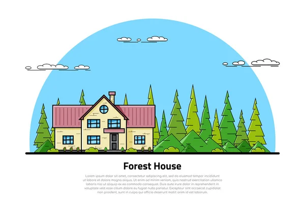 Лісовий будинок концепції — стоковий вектор