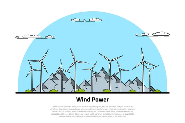 Concepto energía eólica — Vector de stock