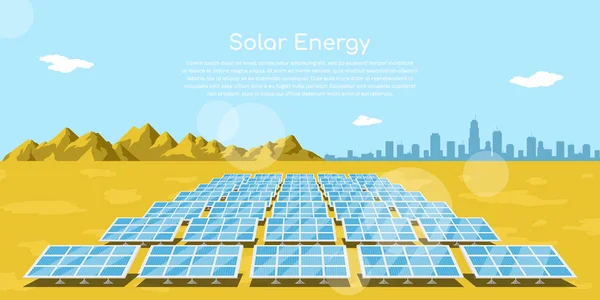 太陽エネルギー コンセプト バナー — ストックベクタ