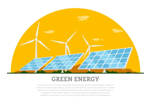 グリーンエネルギーの概念 — ストックベクタ