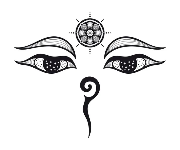 Design yeux bouddha — Image vectorielle
