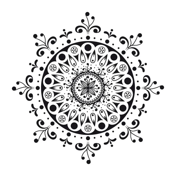 Mandala bianco e nero — Vettoriale Stock