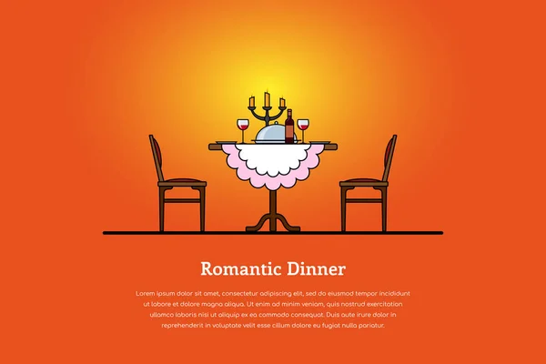 Romantickou večeři koncept — Stockový vektor