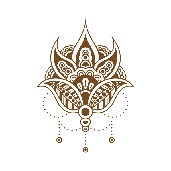 Flor india ornamentada — Vector de stock