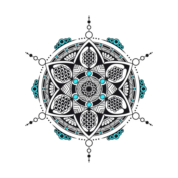 Schwarzes und weißes Mandala — Stockvektor