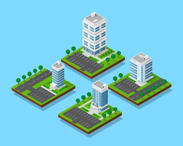 Isometric office buildings — Stock Vector