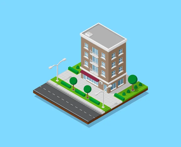 Isometric appartment house — Stock Vector