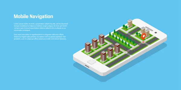 Mobiel navigatieconcept — Stockvector