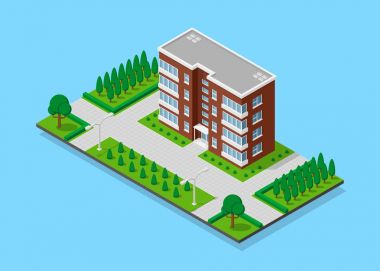 Isometric appartment house clipart
