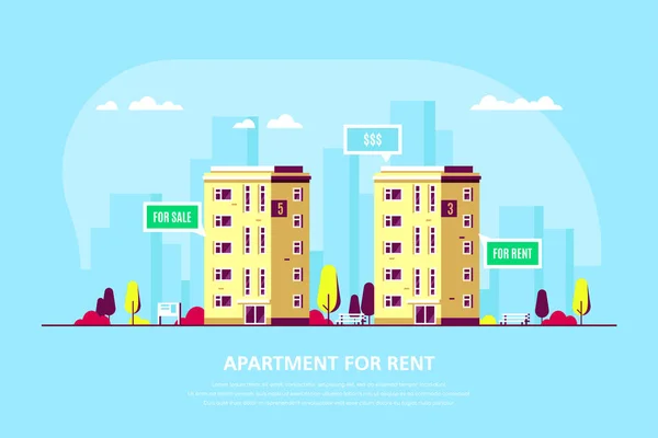 Real Estate Concept Banner. Stock Vector illustration — Stok Vektör