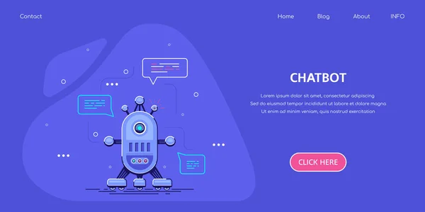 Chatbot Banner Concept Design, Stock Vector Illustratie — Stockvector