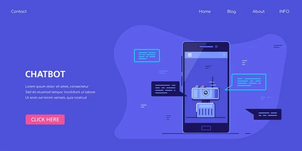 Design de conceito de bandeira de chatbot, ilustração de vetor de estoque —  Vetores de Stock