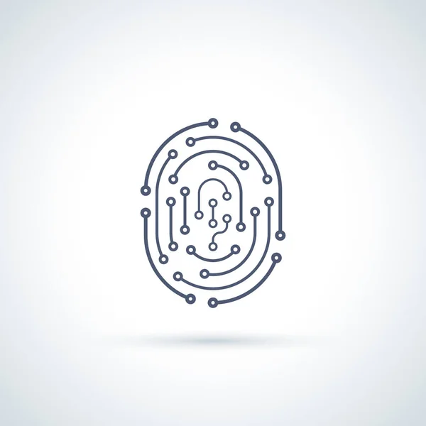 Icono de aplicación de escaneo ID. Ilustración vectorial de huellas digitales — Vector de stock