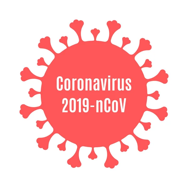 Ícone de silhueta do Coronavirus com inscrição - Coronavirus 2019-nCoV — Vetor de Stock