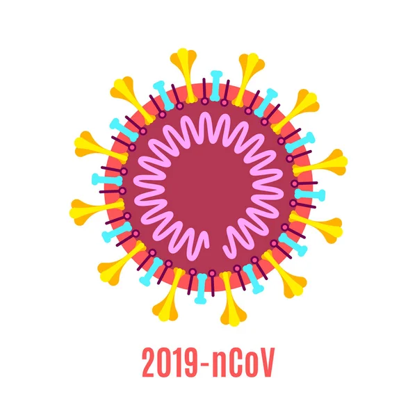 Diagrama de la estructura del virión del coronavirus. Stock vector ilustración . — Vector de stock