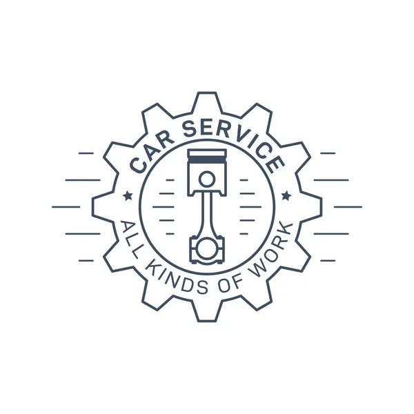 Car service and repair badge design, stock vector — Stock Vector