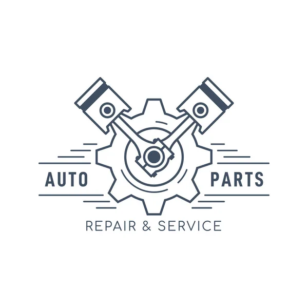 Car service and repair badge design, stock vector — Stock Vector