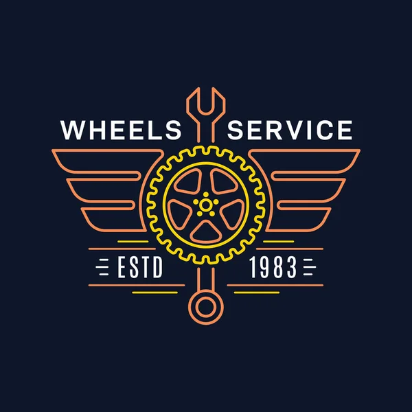 Conception d'insignes de service de pneus et de roues, vecteur de stock — Image vectorielle