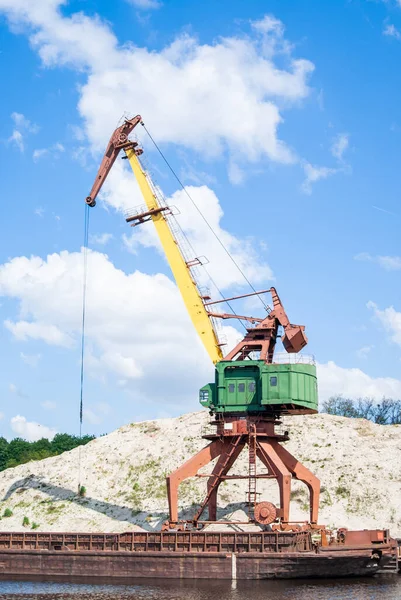 Old Rusty Port Cranes Industrial Zone Stock Photo — Stock Photo, Image