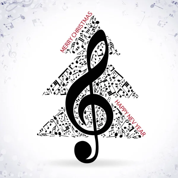 Albero di Natale musicale — Vettoriale Stock