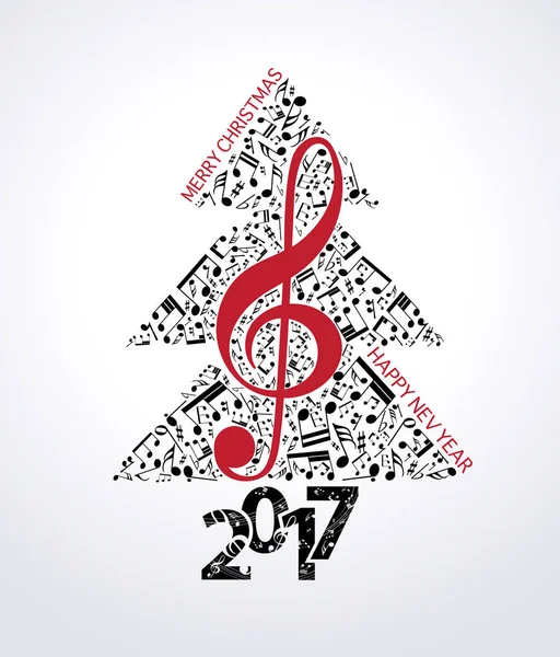 Árbol de Navidad musical — Archivo Imágenes Vectoriales