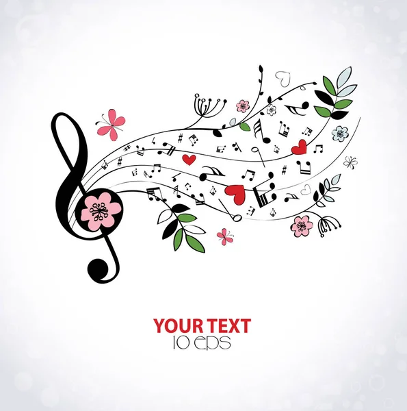 Modèle de carte cadeau musical printemps — Image vectorielle