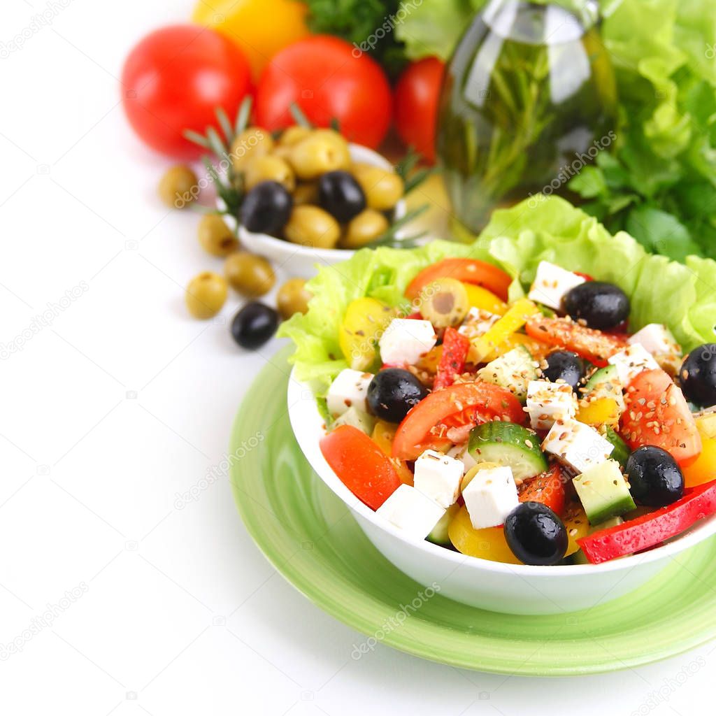 Greek salad with fresh vegetables