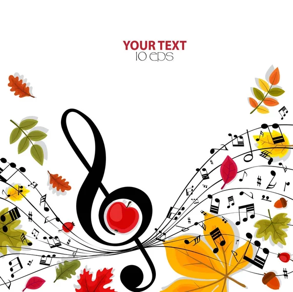 Autumn musical background — Stock Vector