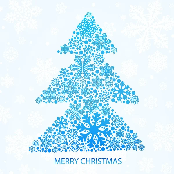 Sapin de Noël festif de flocons de neige festif — Image vectorielle