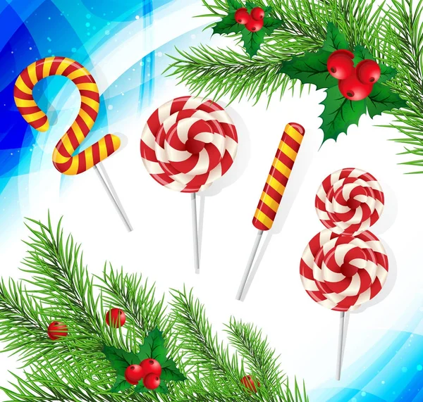 Yeni yıl arka plan ile tatlılar 2018