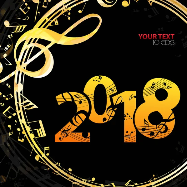 Musical Happy New Year Background Notes 2020 — Stock Vector © 1nana1