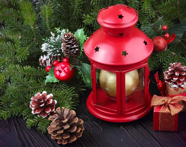New Year Background Red Lantern — Stock Photo, Image