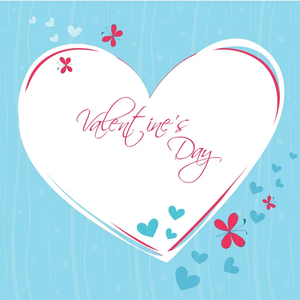 Aftelkalender Voor Valentijnsdag Achtergrond Van Hartjes Vlinders — Stockvector