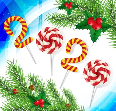 Noel arkaplanı: Karlı şekerleme ve Noel ağacı