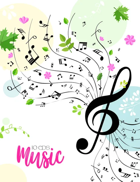 Música Primavera Fundo Musical Brilhante — Vetor de Stock
