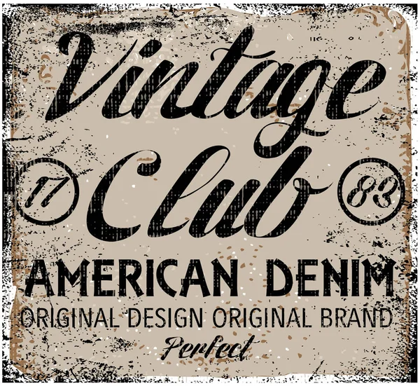 Vintage-Design. Briefmarken-Typografie, T-Shirt-Grafiken, Poster, Bann — Stockvektor