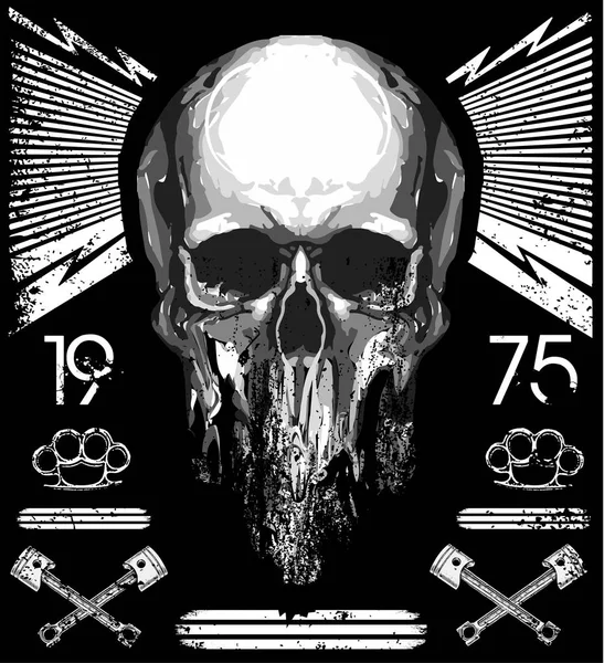 Skull T shirt Graphic Design — Stock Vector