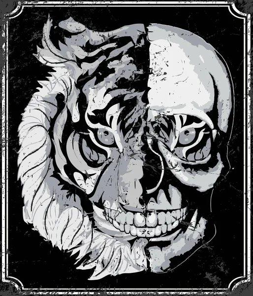 Totenkopf T-Shirt Graphic Design — Stockvektor