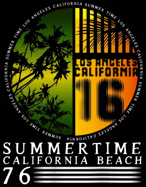 T été design graphique californie — Image vectorielle