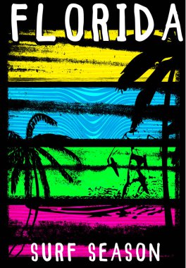 Florida yaz tee grafik tasarım