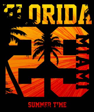 Florida yaz tee grafik tasarım