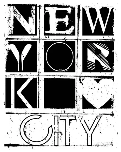 New york city tipografi; t-shirt grafik; vektörel çizimler — Stok Vektör