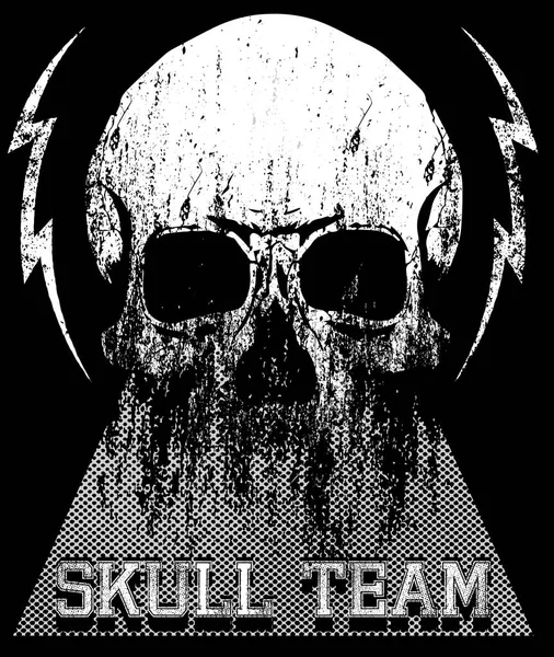 Camisa Skull T Design Gráfico — Vetor de Stock