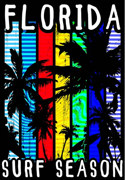 Florida summer tee graphic design — Stock Vector