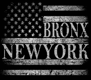 New York şehri, Brooklyn. Stilize Amerikan bayrağı. Grunge backgrou