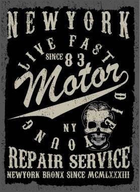 Motosiklet tee grafik tasarım