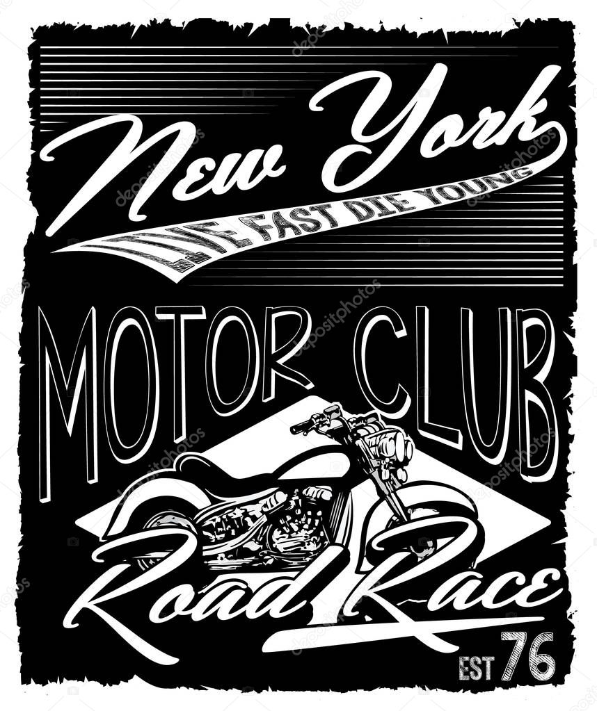 Motorcycle tee graphic design