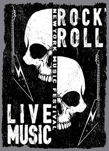 Vintage rock and roll için t-shirt tipografik; tişört tasarım; Poste — Stok Vektör