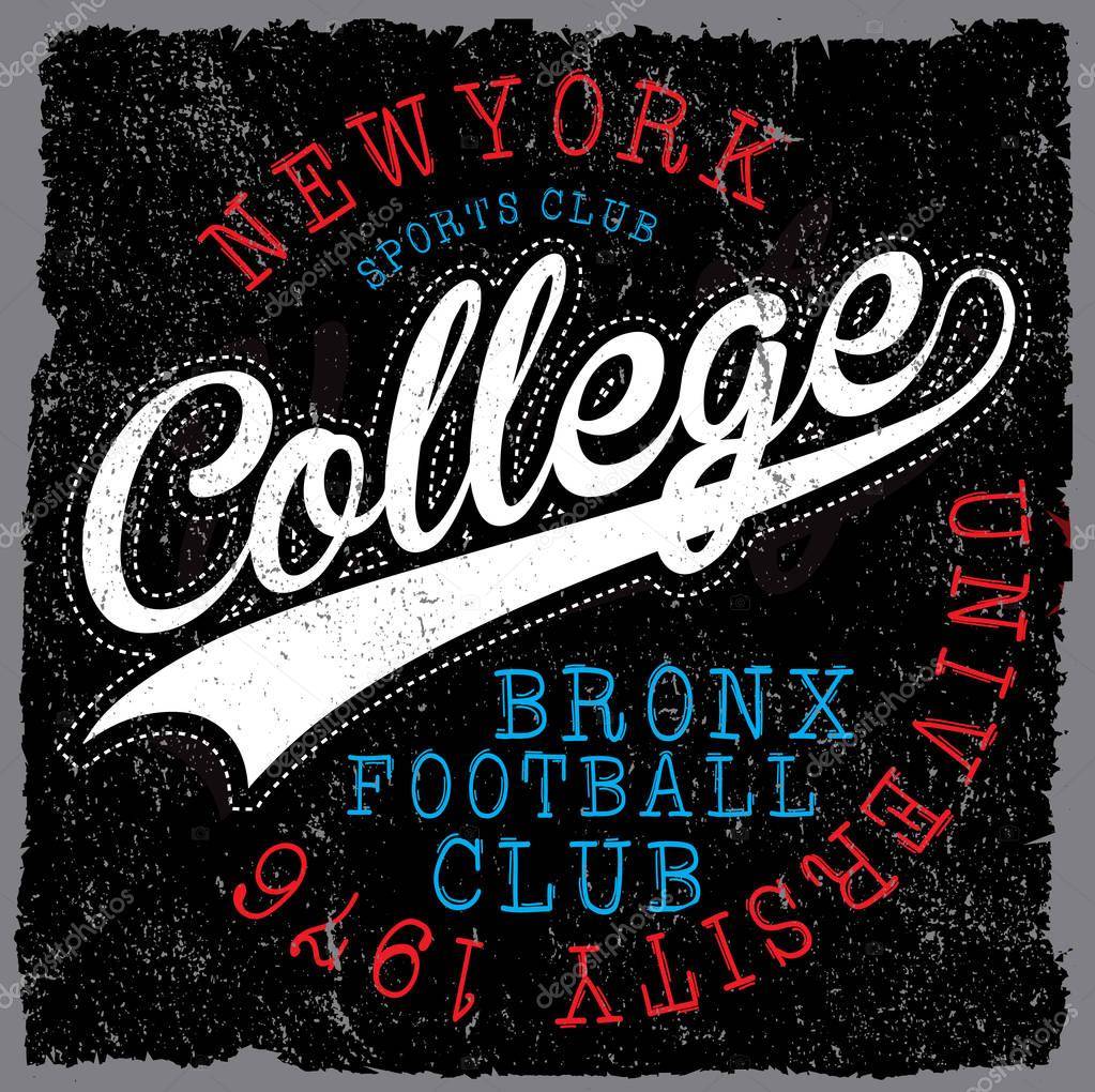 Athletic Dept. New york; Varsity Sport vector print and varsity. For t-shirt or other uses in vector.T shirt graphic